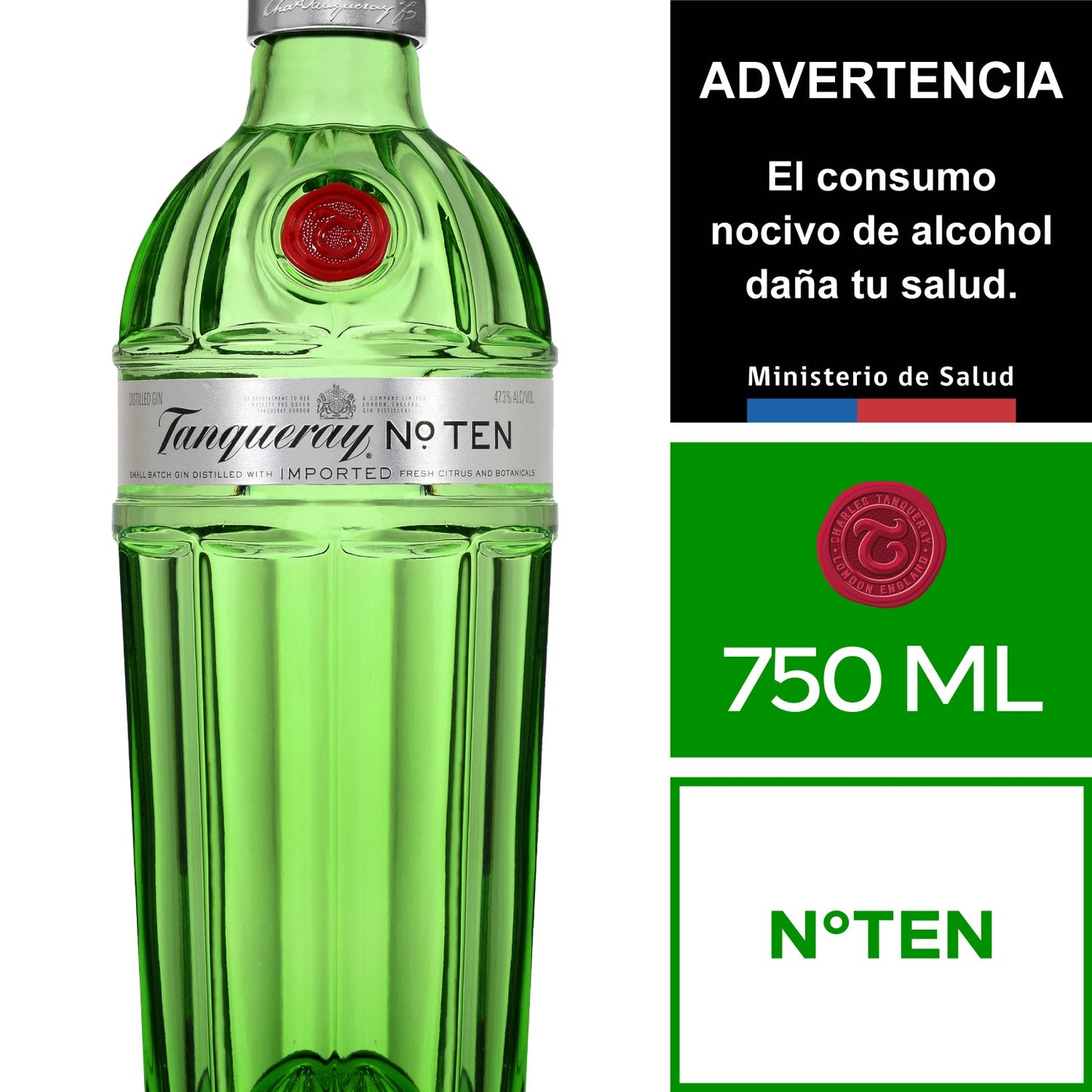 GIN TANQUERAY TEN 47.3 75CL 12X01 (5012)