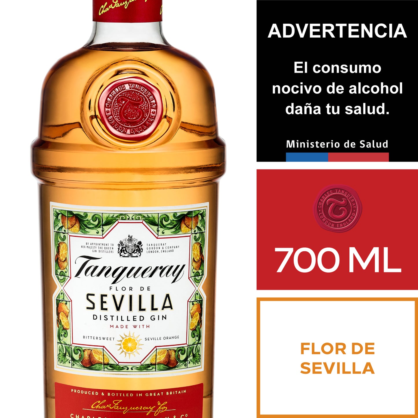 Tanqueray Sevilla 700 ML + Copa acrílica naranja 06x01
