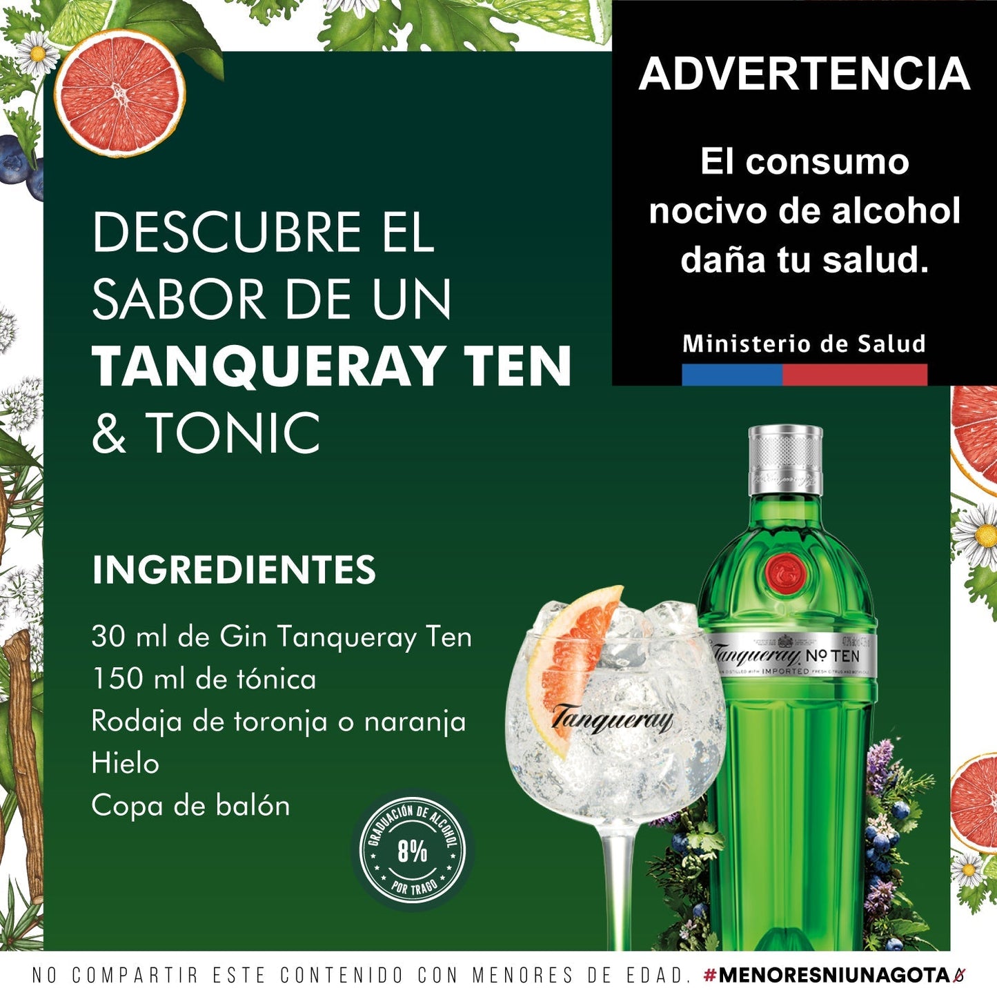 GIN TANQUERAY TEN 47.3 75CL 12X01 (5012)